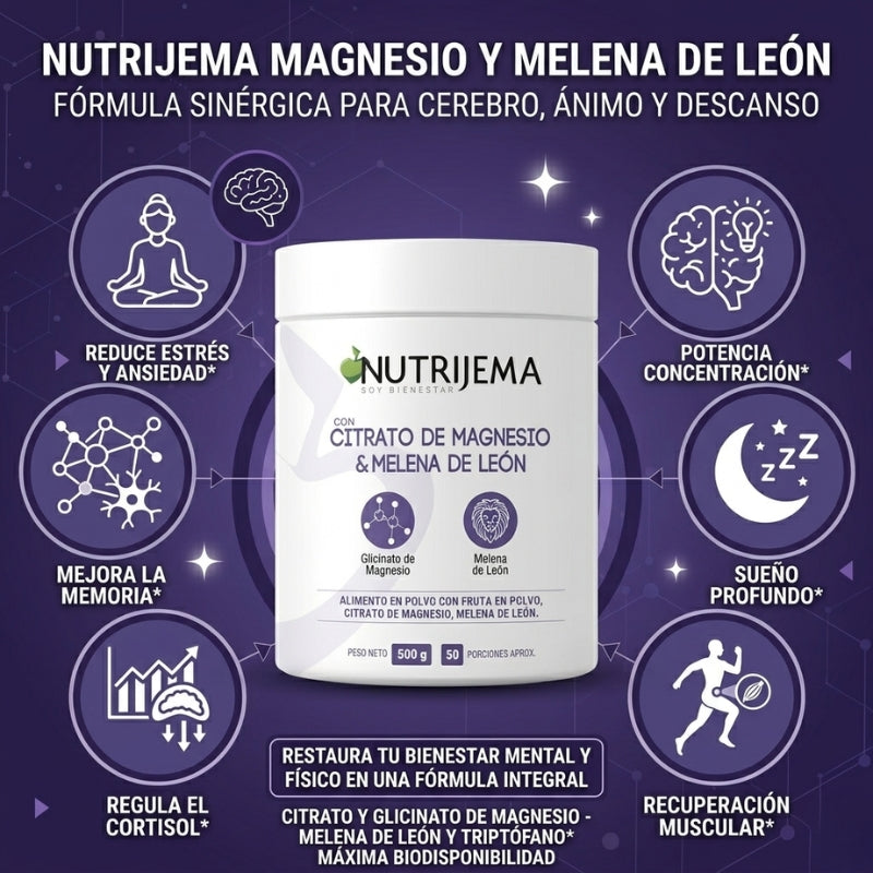 Nutrijema - Citrato de Magnesio con Melena de León - OFERTA 2X1