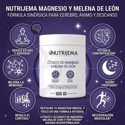 Nutrijema - Citrato de Magnesio con Melena de León - OFERTA 2X1