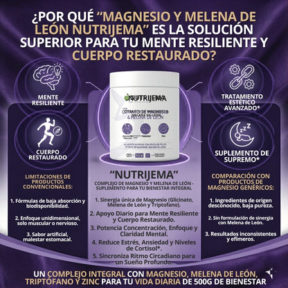 Nutrijema - Citrato de Magnesio con Melena de León - OFERTA 2X1