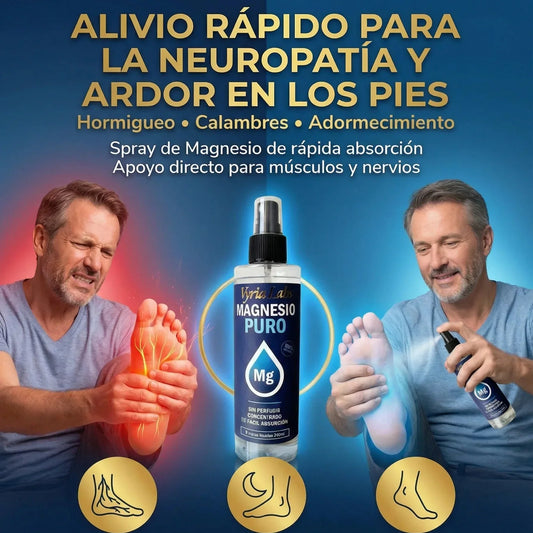 SPRAY DE MAGNESIO - Alivio para la Neuropatía y Ardor en los pies - OFERTA 2X1